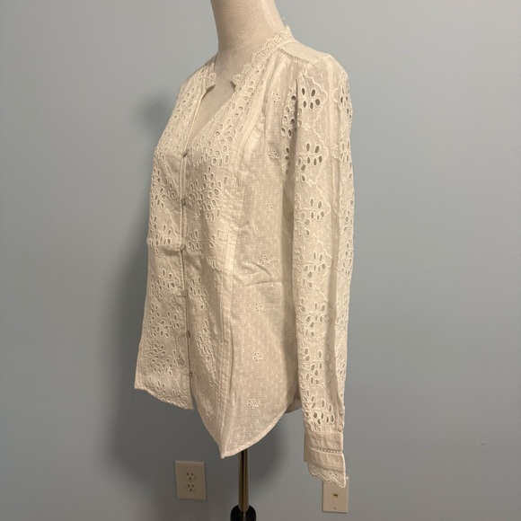 Sundance Valeria Eyelet Pink Shirt Size M - Picture 7 of 12